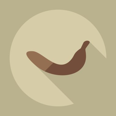 Gölge simgeler muz ile düz modern tasarım