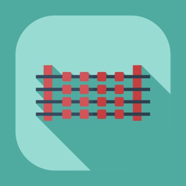 Gölge simgeler Şaşlık ile düz modern tasarım