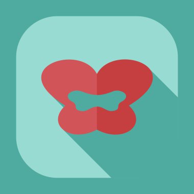 Gölge simgeler dudakları ile düz modern tasarım