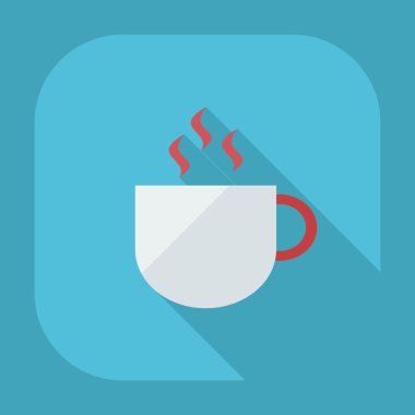 Gölge simgeler kahve ile düz modern tasarım