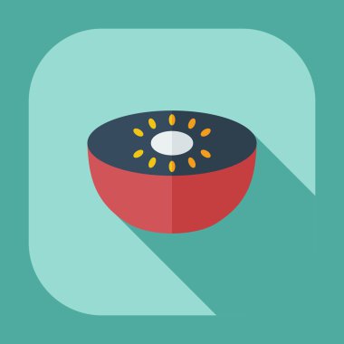 Gölge simgeler kavun ile düz modern tasarım