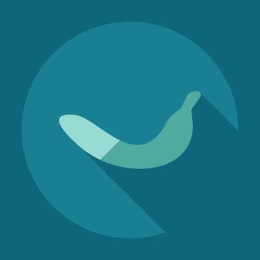 Gölge simgeler muz ile düz modern tasarım