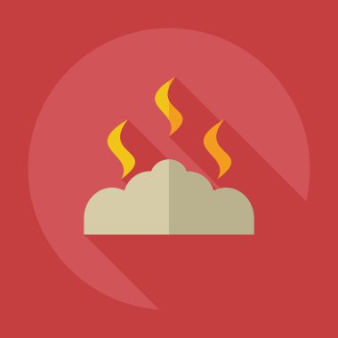 Gölge simgeler kömürler ile düz modern tasarım