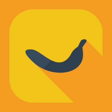 Gölge simgeler muz ile düz modern tasarım