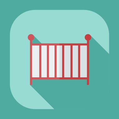 Gölge simgeler karyolası ile düz modern tasarım