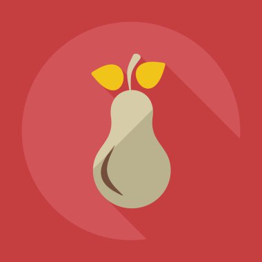 Gölge simgeler armut ile düz modern tasarım