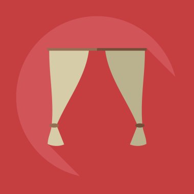 Gölge simgeler pencereli düz modern tasarım