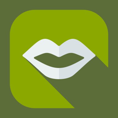 Gölge simgeler dudakları ile düz modern tasarım