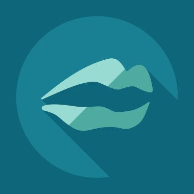 Gölge simgeler dudakları ile düz modern tasarım