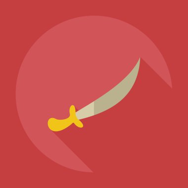 Gölge simgeler kılıç ile düz modern tasarım