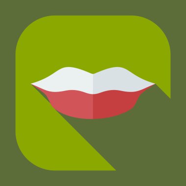 Gölge simgeler dudak ile düz modern tasarım