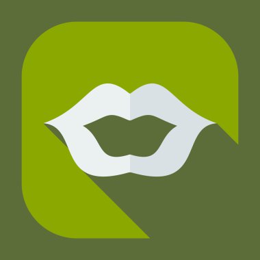 Gölge simgeler dudak ile düz modern tasarım