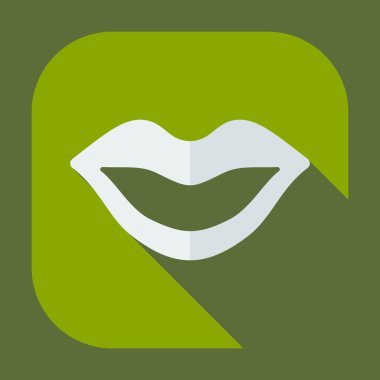 Gölge simgeler dudakları ile düz modern tasarım