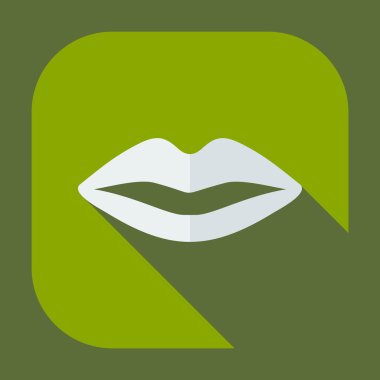 Gölge simgeler dudak ile düz modern tasarım