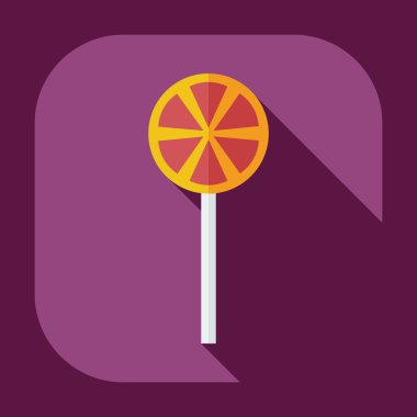 Gölge simgeler şeker ile düz modern tasarım