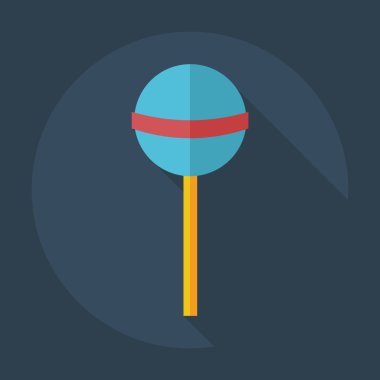 Gölge simgeler şeker ile düz modern tasarım