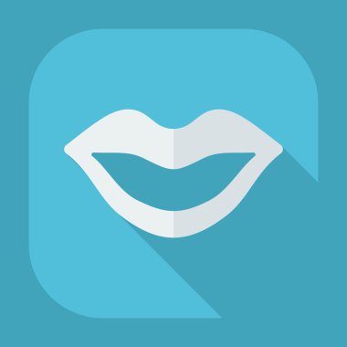 Gölge simgeler dudakları ile düz modern tasarım