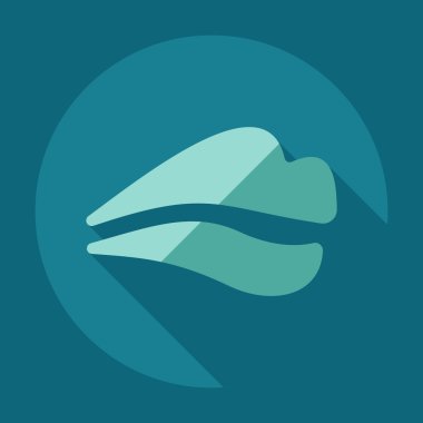 Gölge simgeler dudakları ile düz modern tasarım