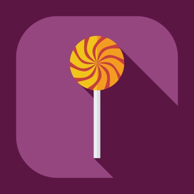 Gölge simgeler şeker ile düz modern tasarım