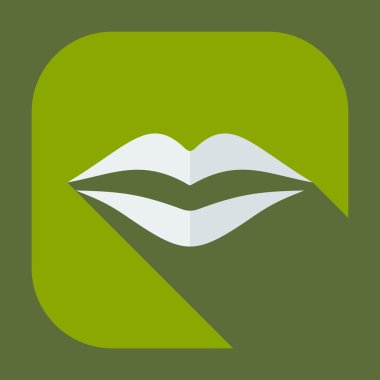 Gölge simgeler dudakları ile düz modern tasarım