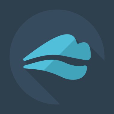 Gölge simgeler dudakları ile düz modern tasarım