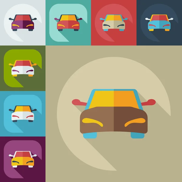 Flat modern design with shadow icons car