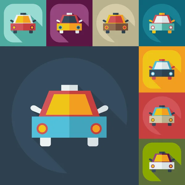 Flat modern design with shadow icons car