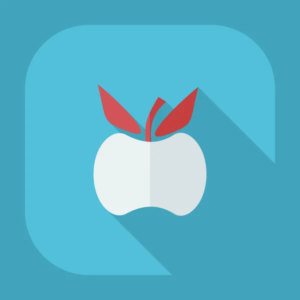 Diseño moderno plano con iconos de sombra manzana — Vector de stock