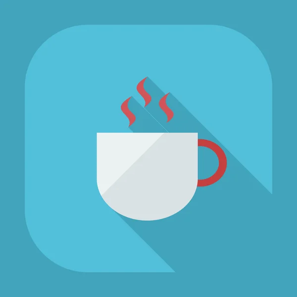 Diseño moderno plano con iconos de sombra café — Vector de stock