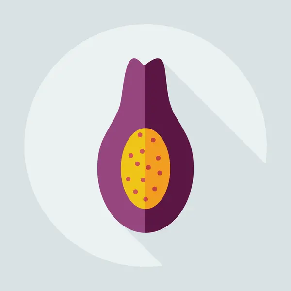 Diseño moderno plano con iconos de sombra aguacate — Vector de stock