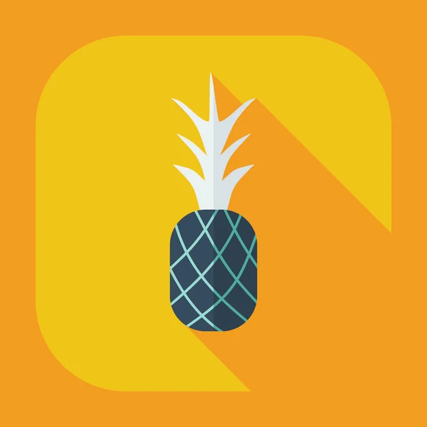 Flat modern design with shadow icons pineapple