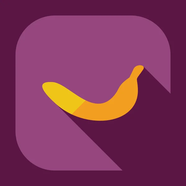 Platt modern design med skugga ikoner banan — Stock vektor