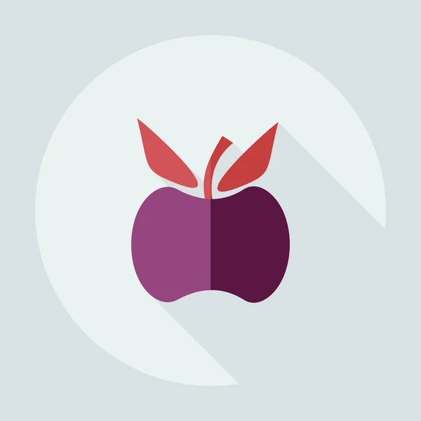 Diseño moderno plano con iconos de sombra manzana — Vector de stock