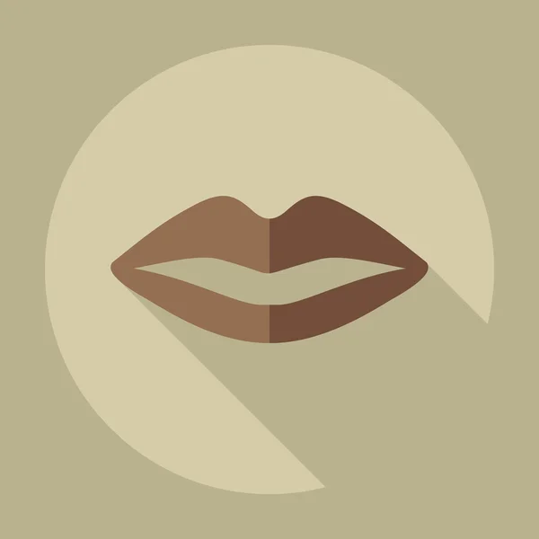 Gölge simgeler dudak ile düz modern tasarım — Stok Vektör