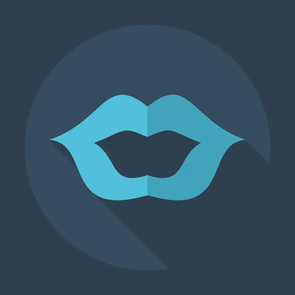 Plochá moderní design s stín ikony lip — Stockový vektor