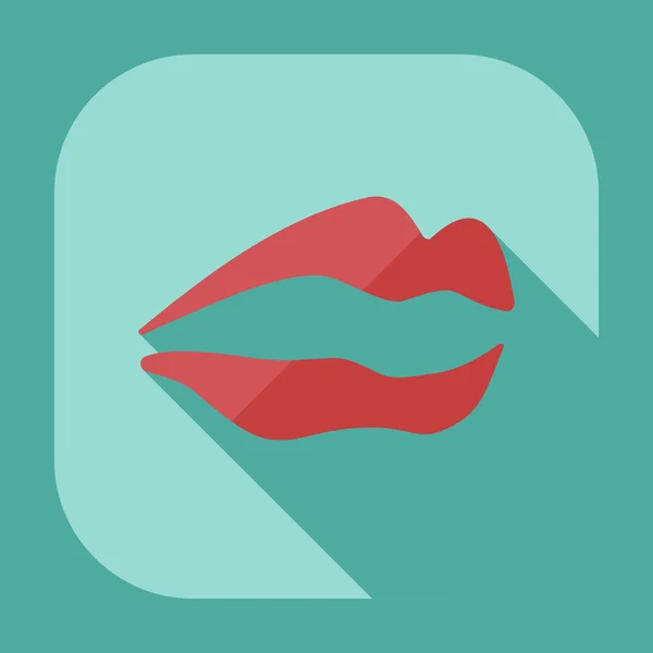 Flat modern design with shadow icons lips — Stock Vector
