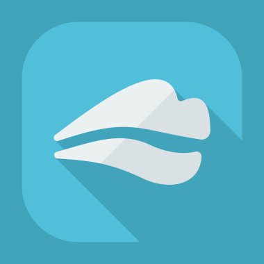 Gölge simgeler dudakları ile düz modern tasarım