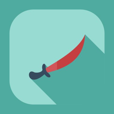 Gölge simgeler kılıç ile düz modern tasarım