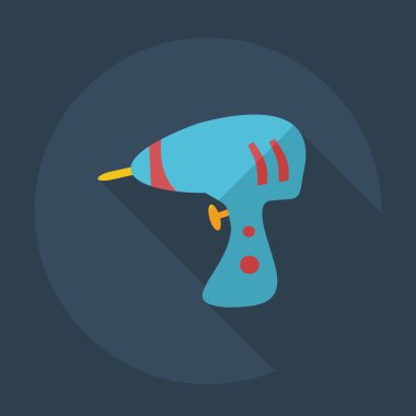 Gölge simgeler matkap ile düz modern tasarım