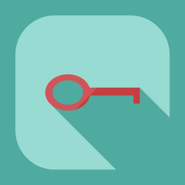 Düz modern tasarım ile gölge simgeler anahtar