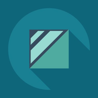 Gölge simgeler çini ile düz modern tasarım