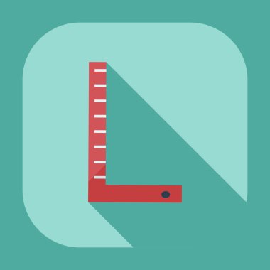 Gölge simgeler cetvel ile düz modern tasarım