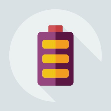 Gölge simgeler batarya ile düz modern tasarım