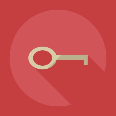 Düz modern tasarım ile gölge simgeler anahtar