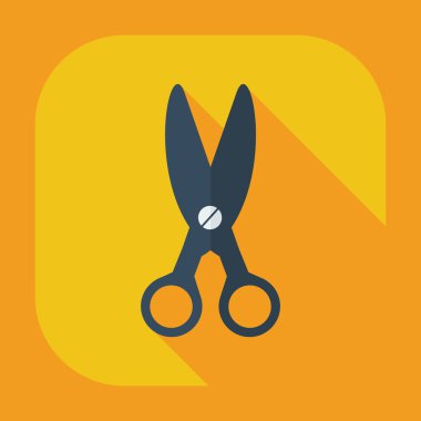 Gölge simgeler makas ile düz modern tasarım