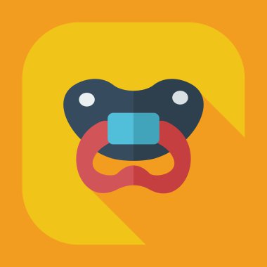 Gölge simgeler emzik ile düz modern tasarım