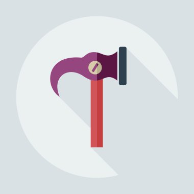 Gölge simgeler çekiç ile düz modern tasarım