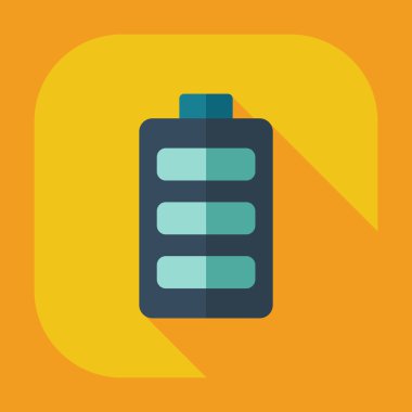 Gölge simgeler batarya ile düz modern tasarım