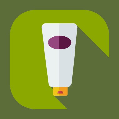 Gölge simgeler el kremi ile düz modern tasarım