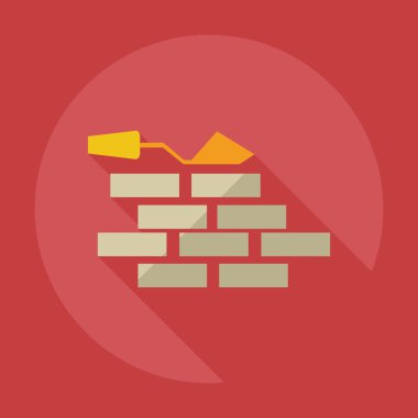 Gölge simgeleri duvar ile düz modern tasarım